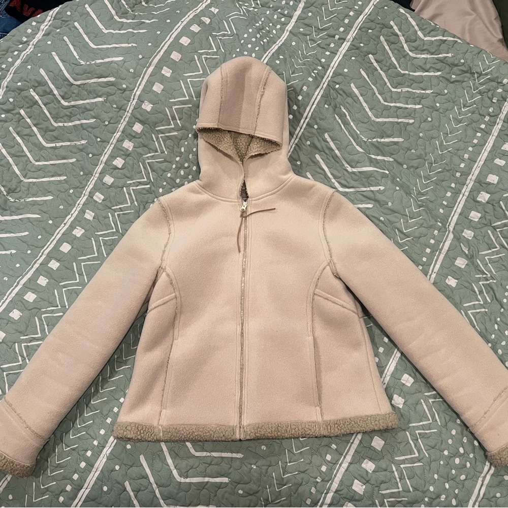 Girl’s Cream Hooded Jacket